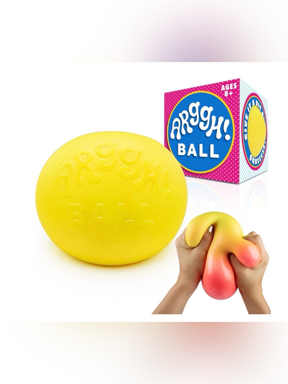 Arggh! Color Changing Stress Relief Ball - Yellow